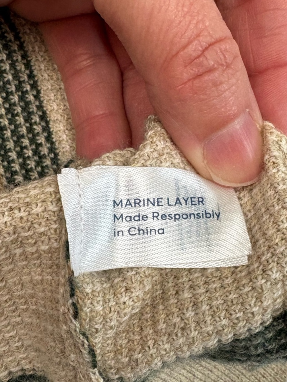 Marine Layer Liam Sweater Polo Green Multi Large Like-New Cotton Wool blend - Picture 4 of 9